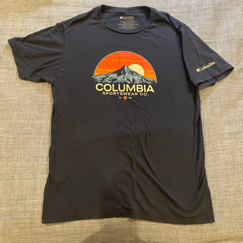 Columbia Sportswear Mens Graphic T Shirt Hike Outdoor Black Size L